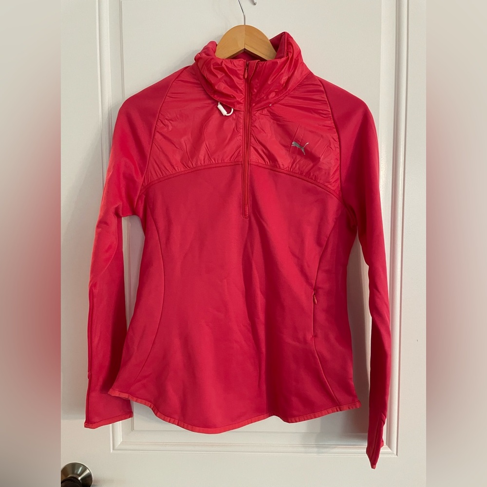 Red/Pink Half-Zip Puma Pullover